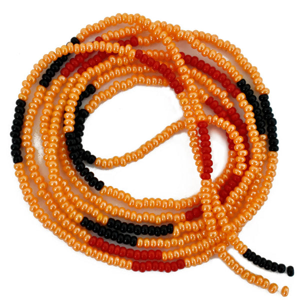 Seed Bead Strings in Red, Black and Orange Color 