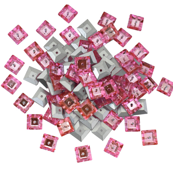 Baby Pink Color Sew on Glass Crystal Stone