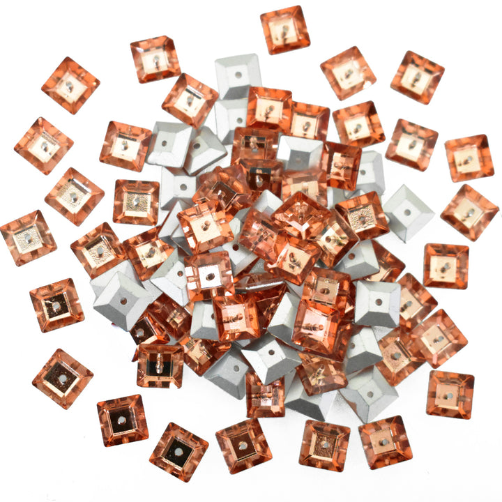 Peach Color Sew on Glass Crystal Stone