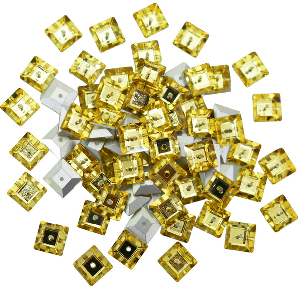 Lime Yellow Color Sew on Glass Crystal Stone