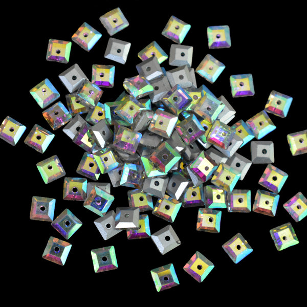 Rainbow Color Sew on Glass Crystal Stone