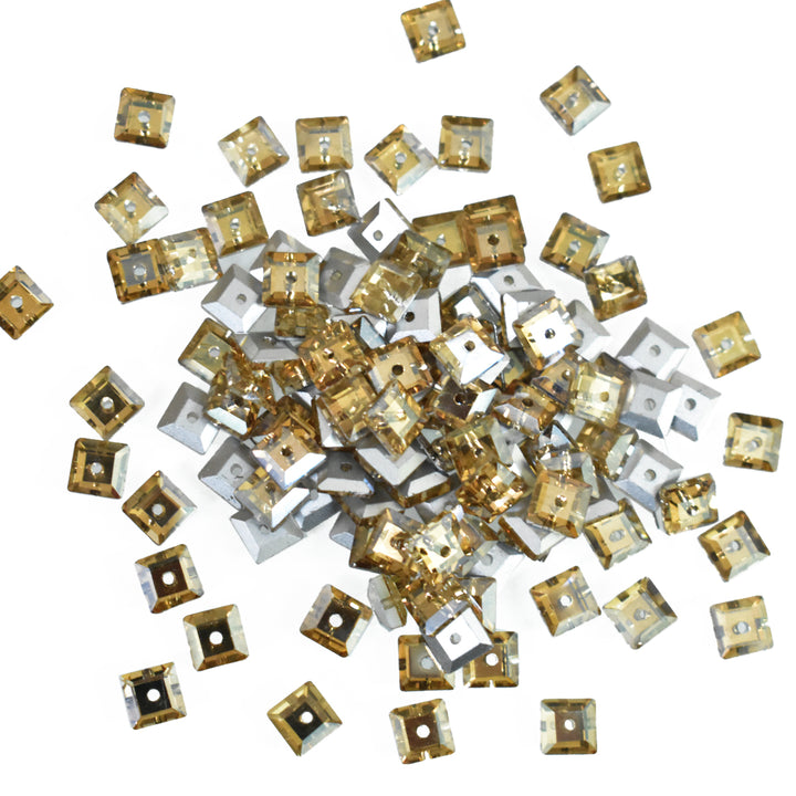 Light Gold Color Sew on Glass Crystal Stone