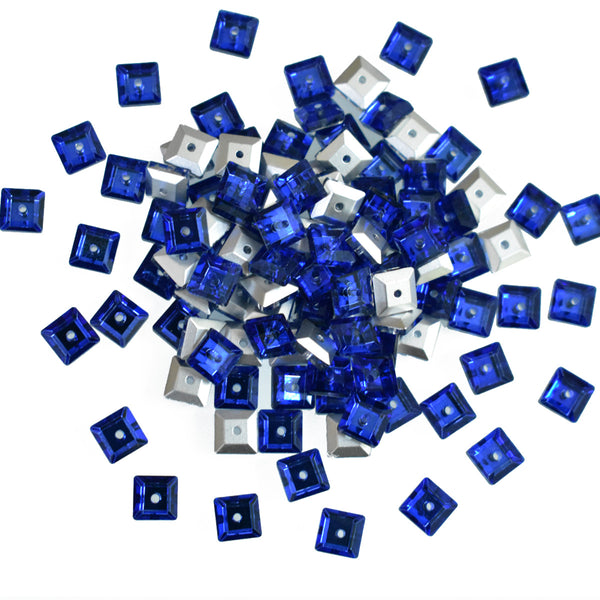 Sapphire Color Sew on Glass Crystal Stone
