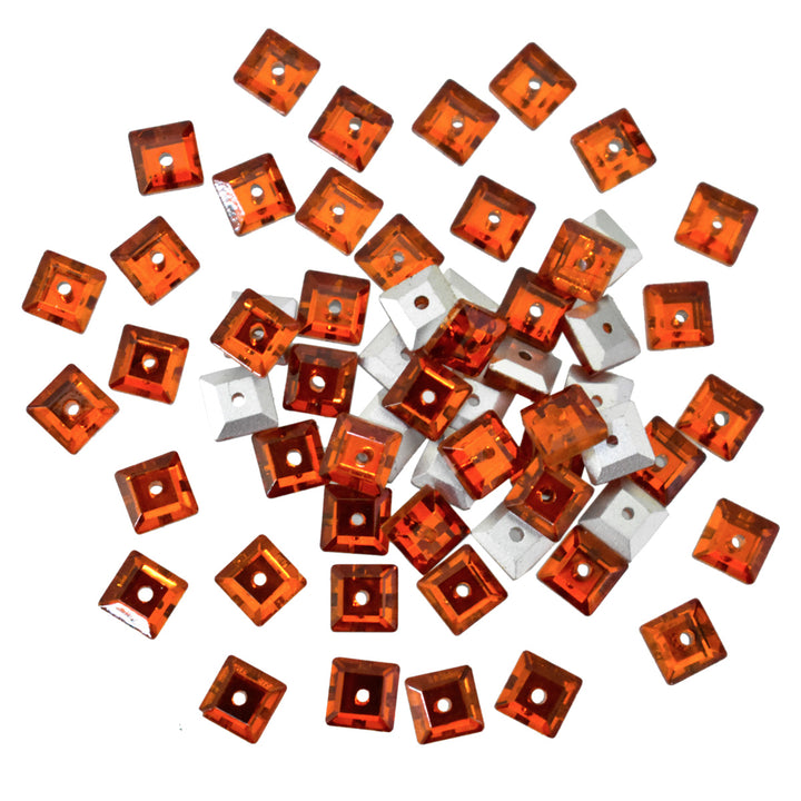 Orange Color Sew on Glass Crystal Stone