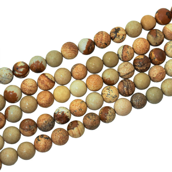 Frosted Picture Jasper Beads