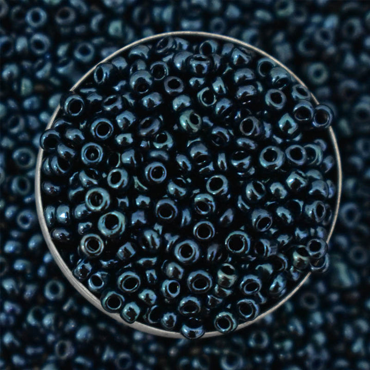 Seed Beads in Dark Bluish Grey Color 