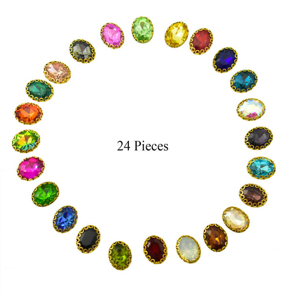 Mixed Color Sew on Glass Crystal Stone