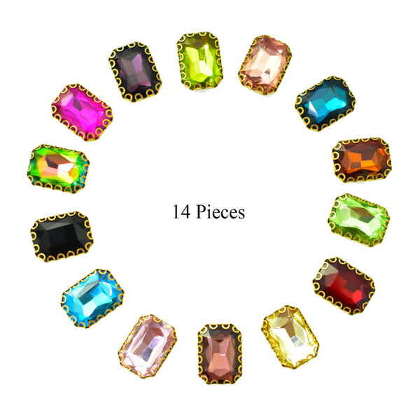  Mixed Color Sew on Glass Crystal Stone