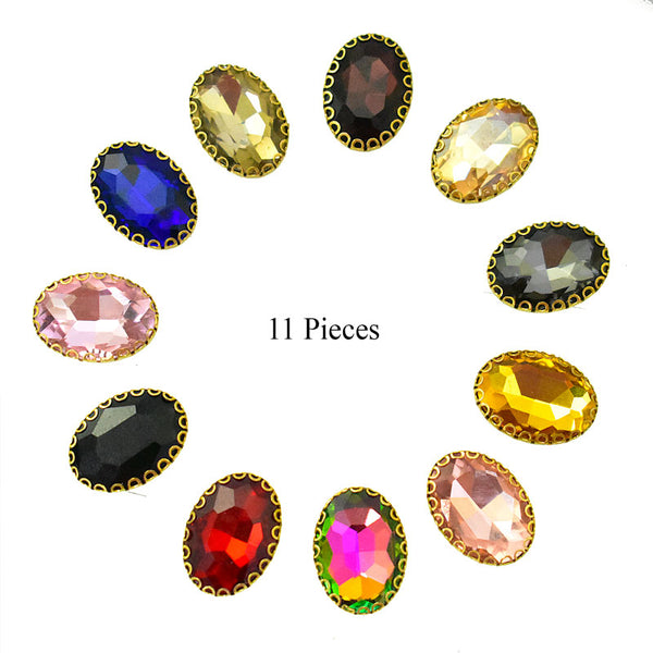 Mixed Color Sew on Glass Crystal Stone