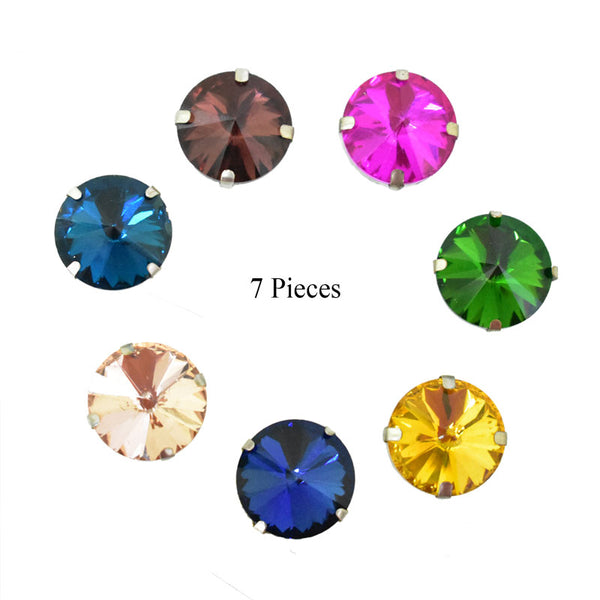 Mixed Color Sew on Glass Crystal Stone
