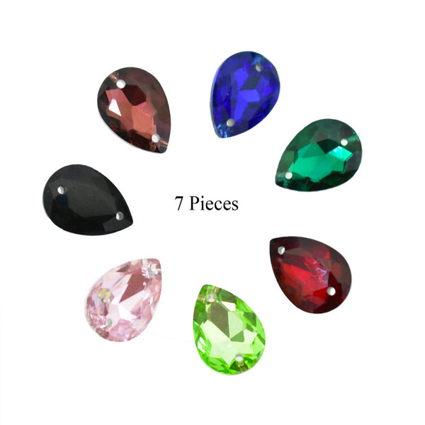 Mixed Color Sew on Glass Crystal Stone