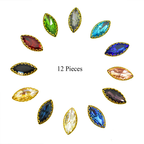 Mixed Color Sew on Glass Crystal Stone