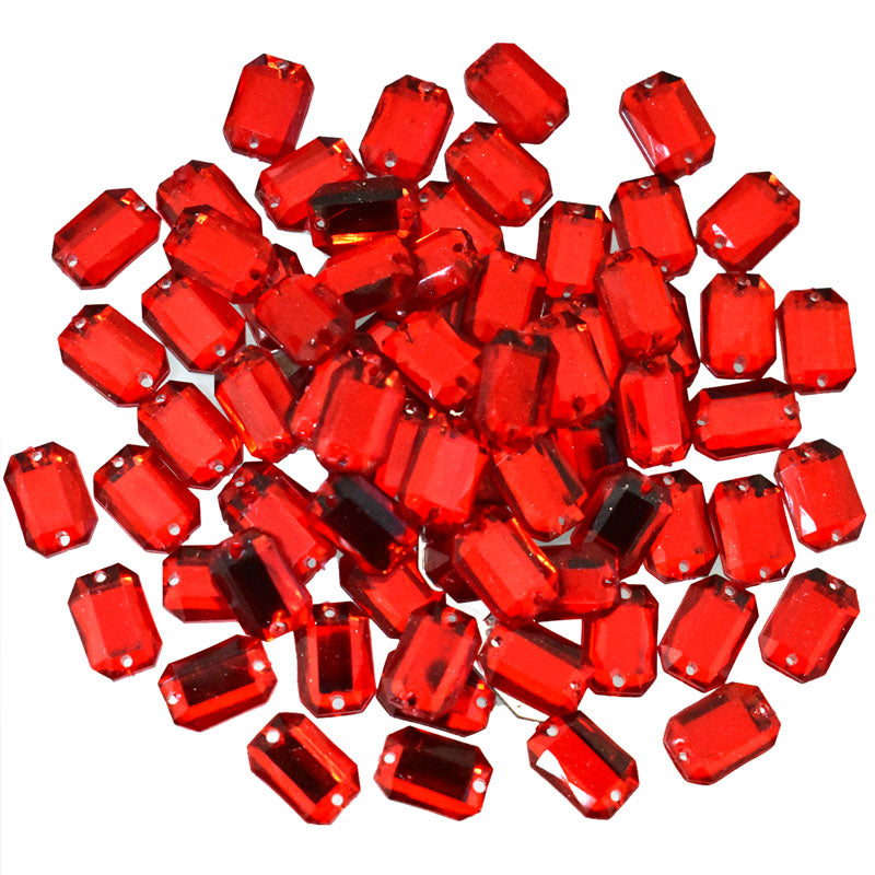 Buy Octagon Shape Flat Back Rhinestones online in Red Color ...