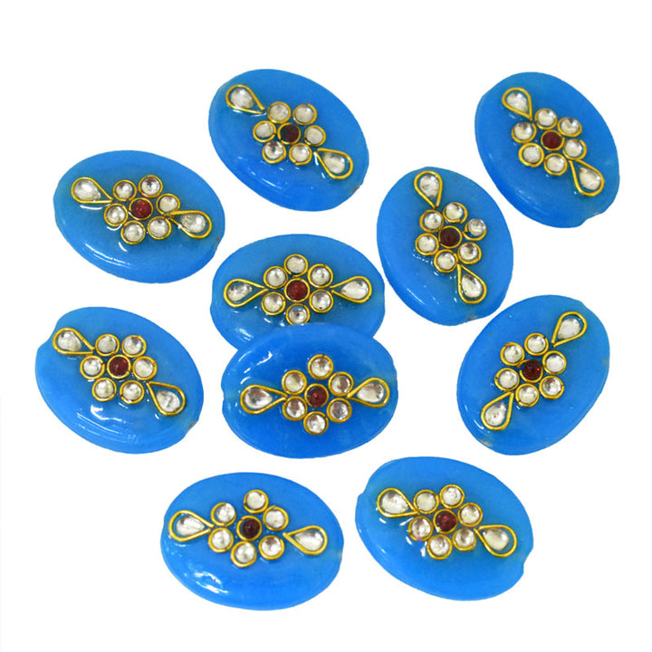 Dark Sky Blue Color Kundan Work Beads