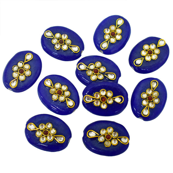 Royal Blue Color Kundan Work Beads