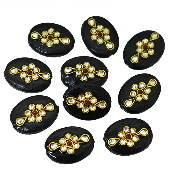 Black Color Kundan Work Beads