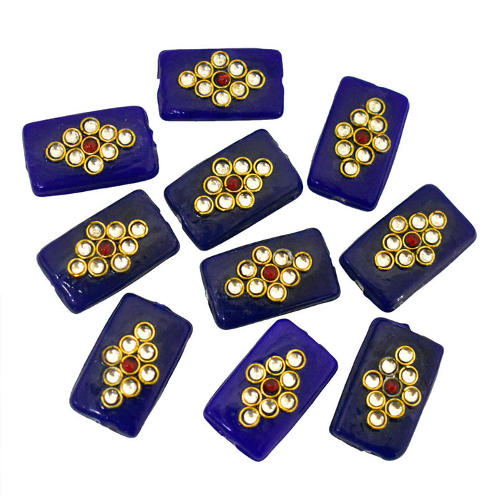 Royal Blue Color Kundan Work Beads