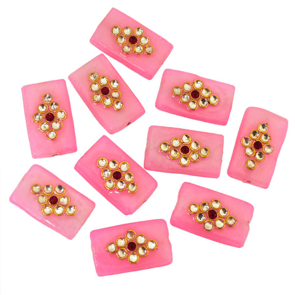 Pink Color Kundan Work Beads