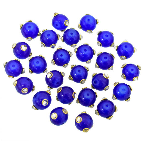 Royal Blue Color Kundan Work Beads