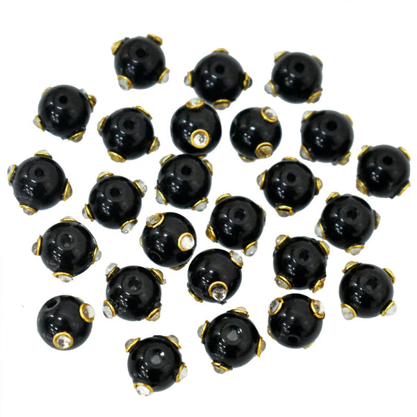 Black Color Kundan Work Beads