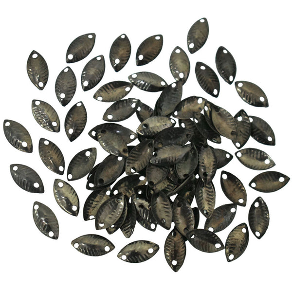 Gunmetal Color Leaf Sequins