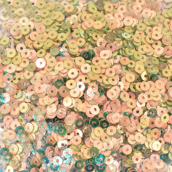 3MM & 4MM, Peach Gold Crystal Finish Sequins - EMB833