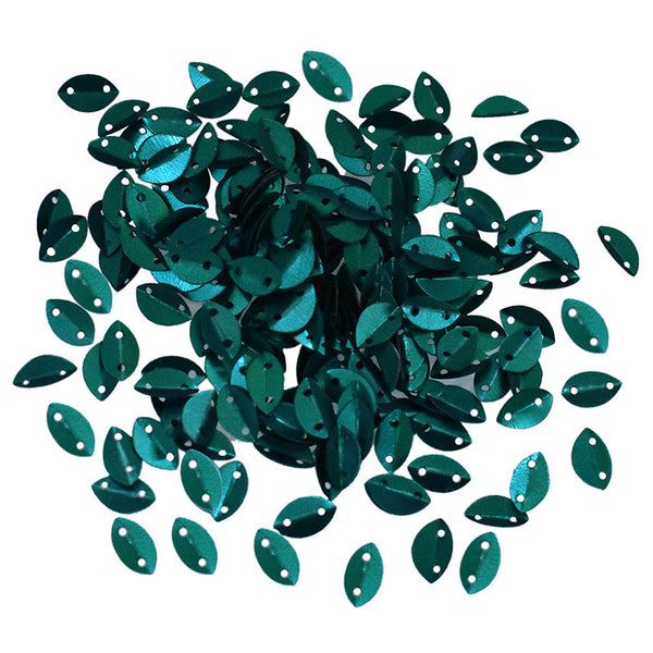 Dark Teal Color Leaf Sequins