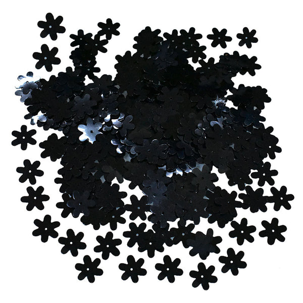 Black Color Flower Sequins