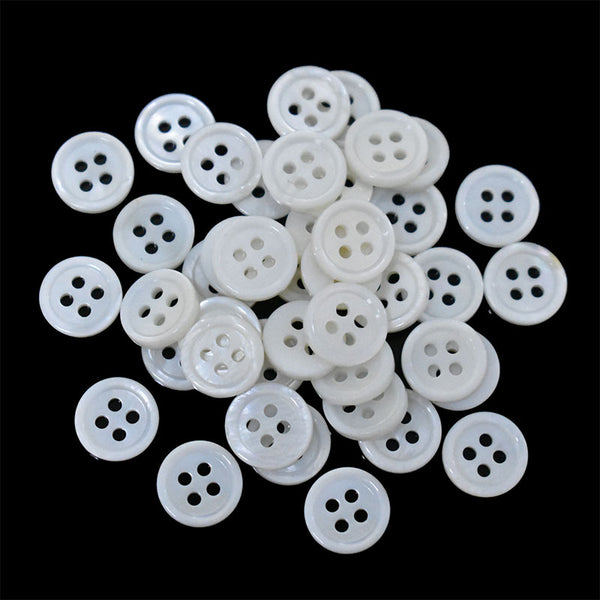 Four Hole Round MOP Button With Rim