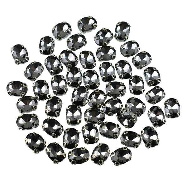 oval shape sew on stones