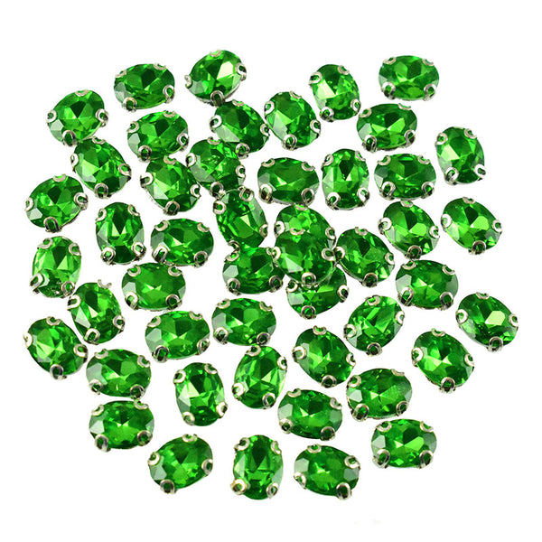 oval shape rhinestones in settings