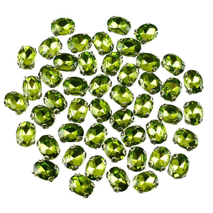 oval shape rhinestones in settings