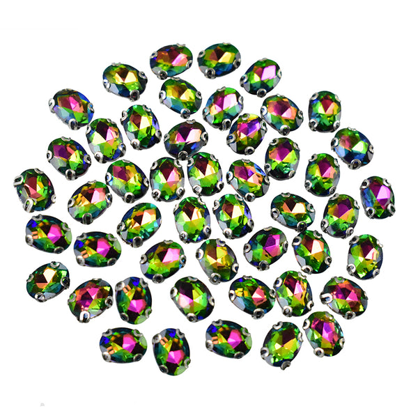 Green rainbow crystals