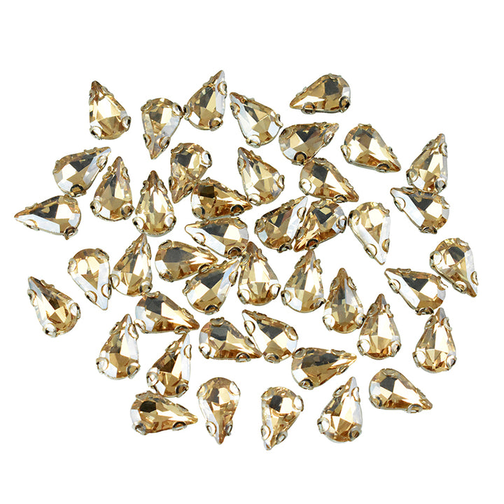 Tear drop shape glass crystals