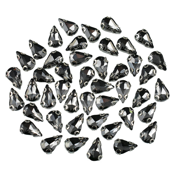 Sewable glass crystals