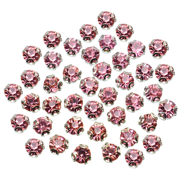 round shape rhinestones in settings