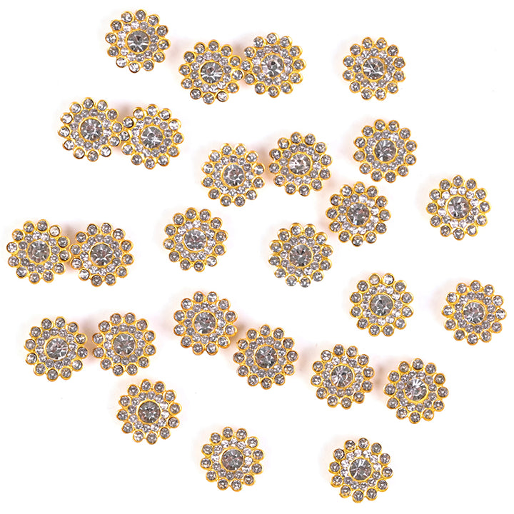 Silver rhinestone flower rhinestones sew on flower embellishments, glue on flower embellishments, 14mm flower rhinestones, gold color flower rhinestones, craft flower rhinestones, floral embellishments, rhinestone embellishments, DIY craft supplies, handm