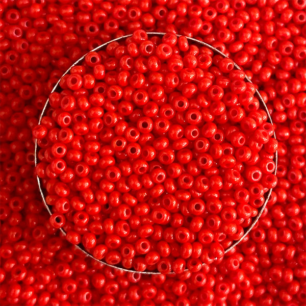 Preciosa Rocaille Seed Beads in Tomato Red Color, EMBSB05787