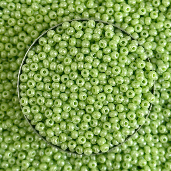 Preciosa Rocaille Seed Beads in Light Green Color, EMBSB05792