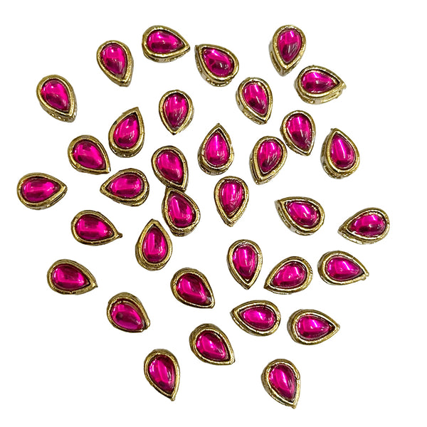 Magenta kundan stones for embroidery