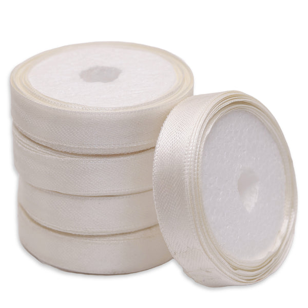 Off White Color Satin Ribbon - 5 Roll