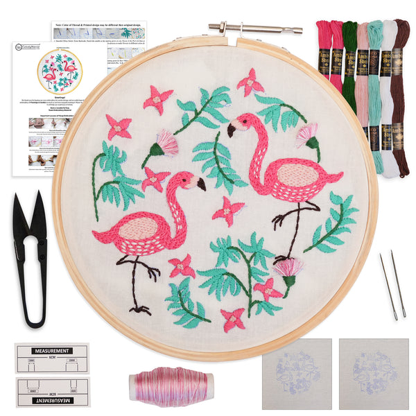Embroidery Kit For Beginners With Birds Pattern | Printed Tutorial Pages | All Materials Included
