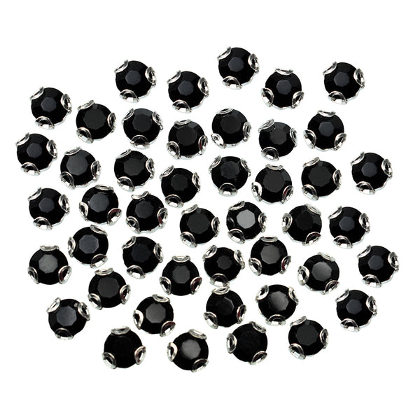 Sew On Round Shape Crystal Rhinestones with D Shape Claws