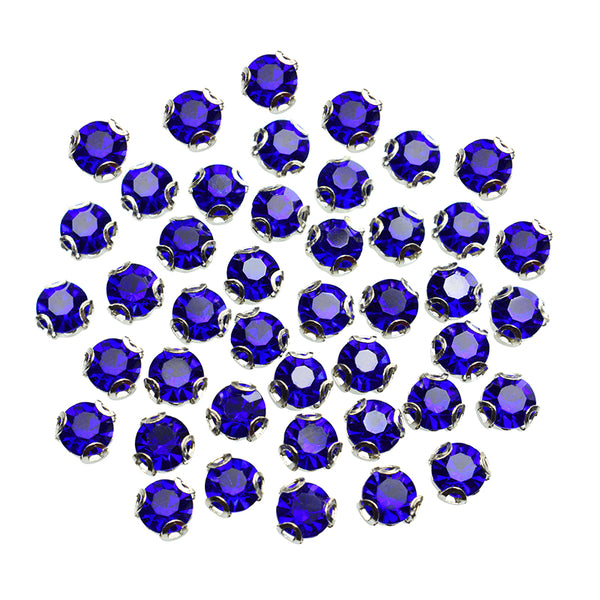 Sew On Round Shape Crystal Rhinestones with D Shape Claws