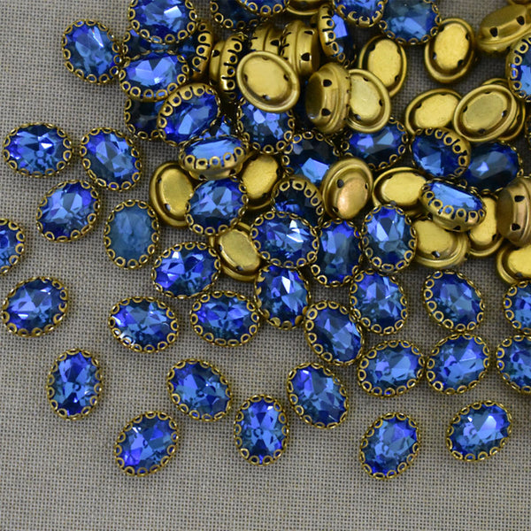 Light Sapphire Blue Color Sew on Glass Crystal Stone