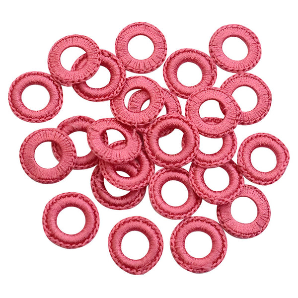 coral colour crochet rings