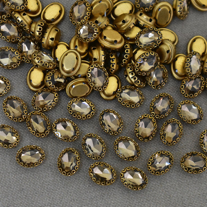 Light Colorado Topaz Color Sew on Glass Crystal Stone
