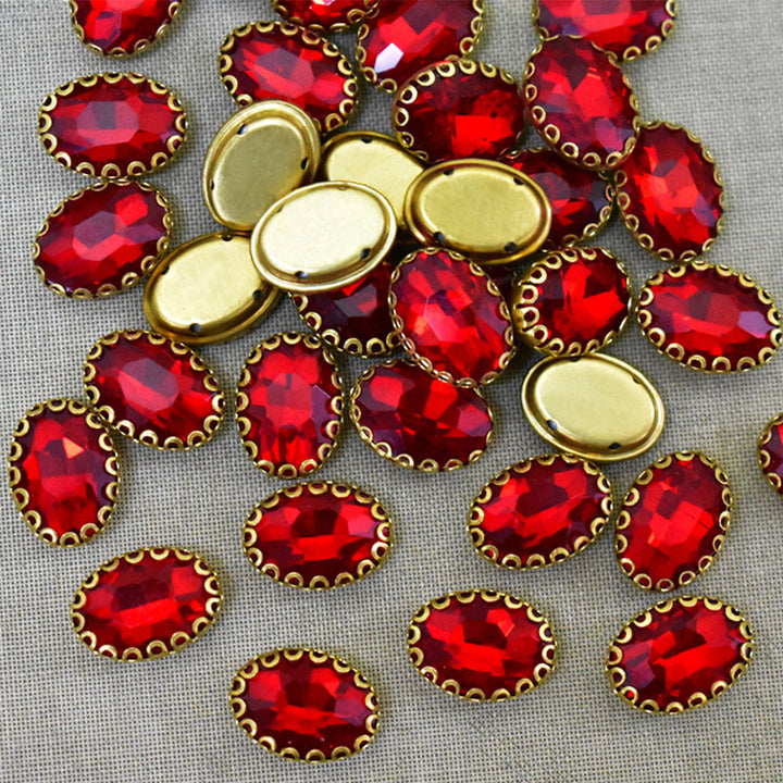  Red Color Sew on Glass Crystal Stone