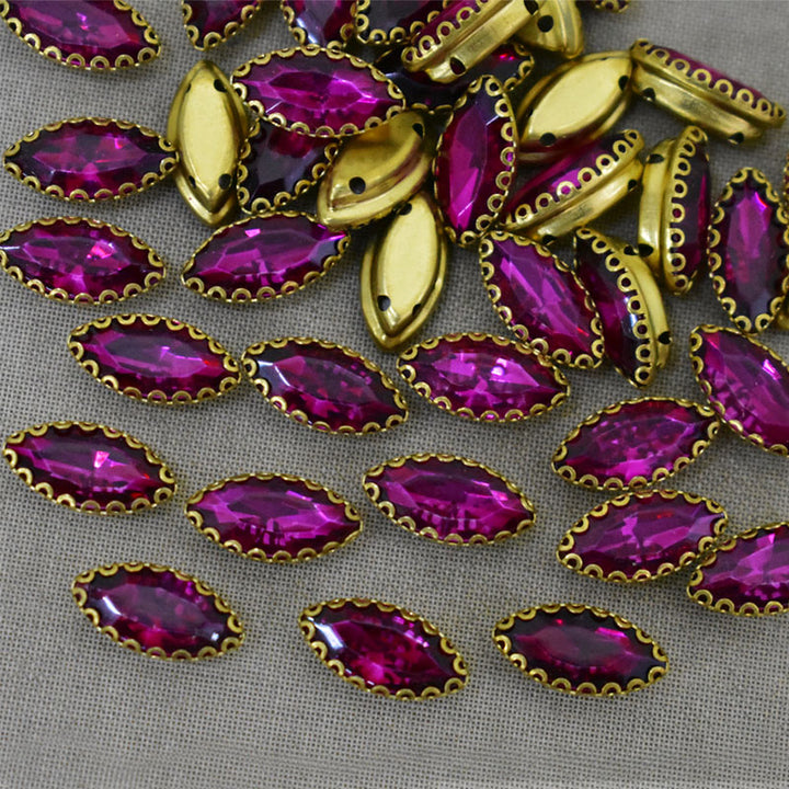  Purple Color Sew on Glass Crystal Stone
