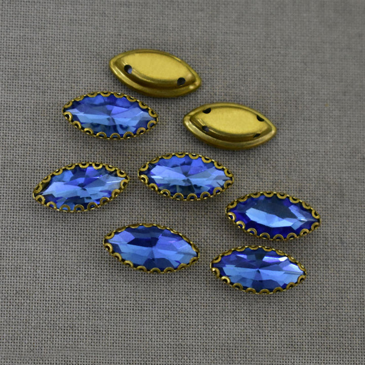 Light Sapphire Blue Color Sew on Glass Crystal Stone